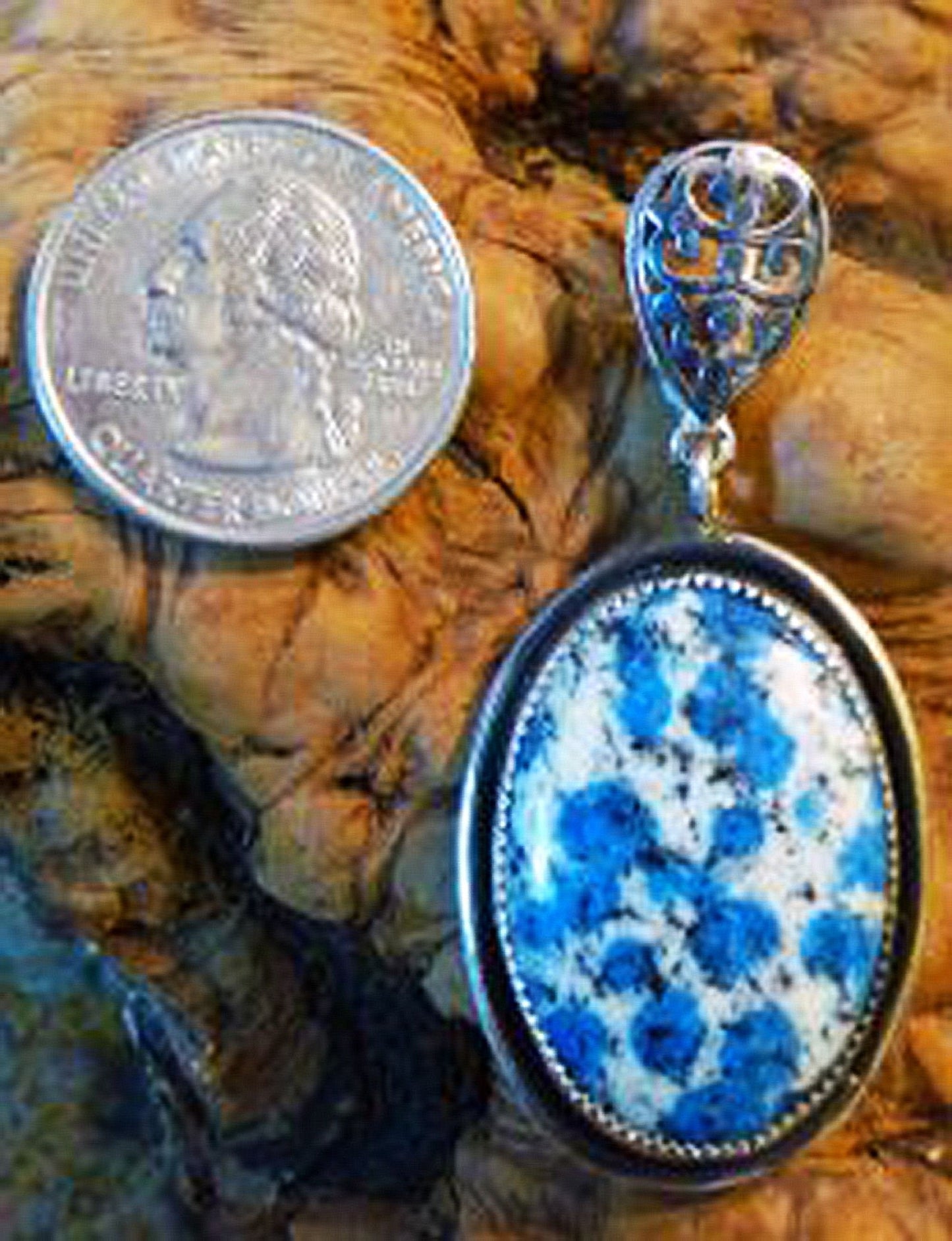 Sterling Silver and K2 stone pendant, Handmade