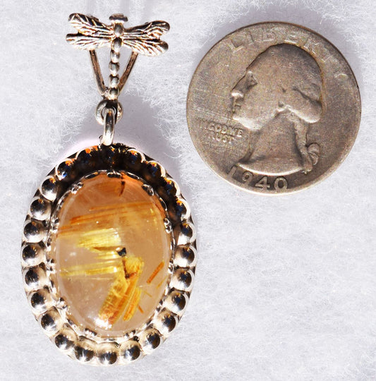 Radiant Rutilated Quartz Sterling Silver pendant - just for you!