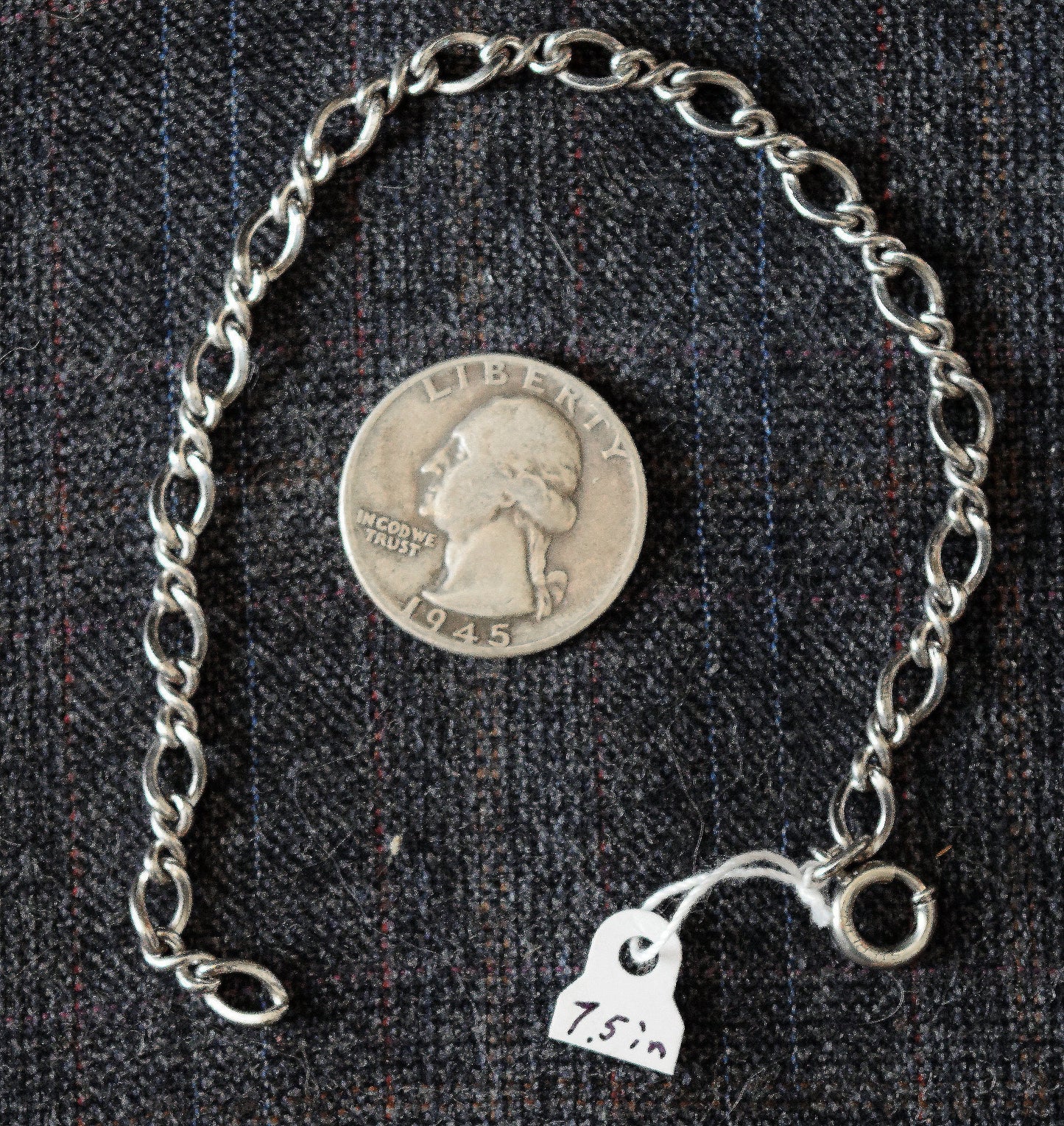 7 1/2 inch heavy, sterling silver bracelet