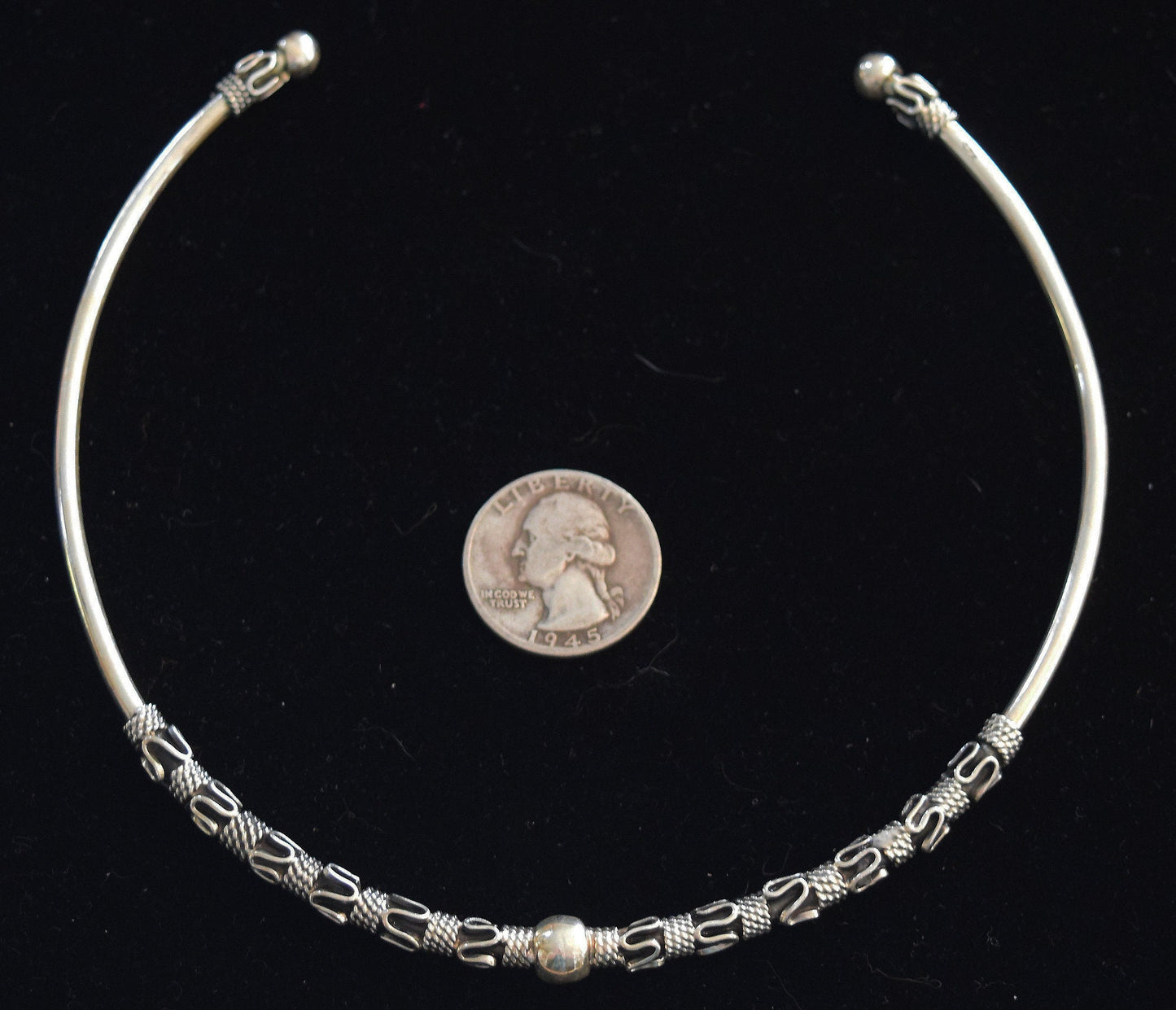 Bring back the 70's! Solid Sterling silver hippie choker necklace!