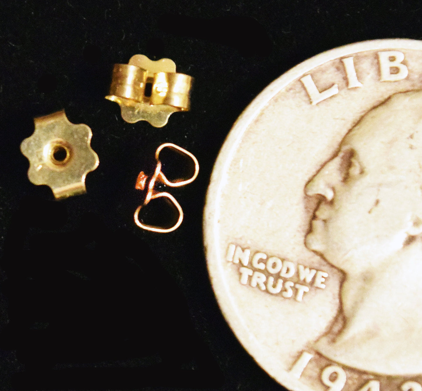 Solid 14k gold, medium weight, earring backs