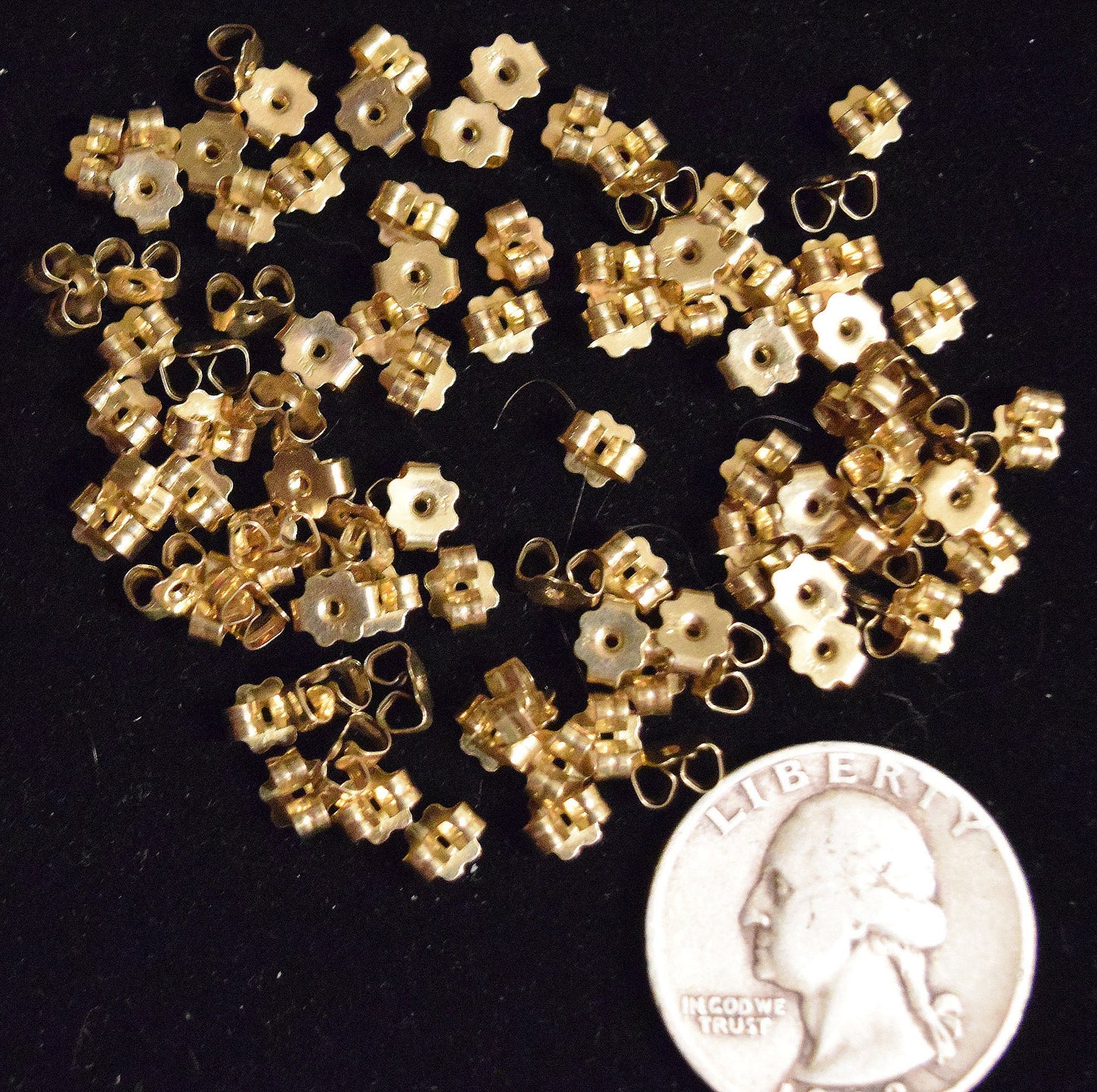 Solid 14k gold, medium weight, earring backs