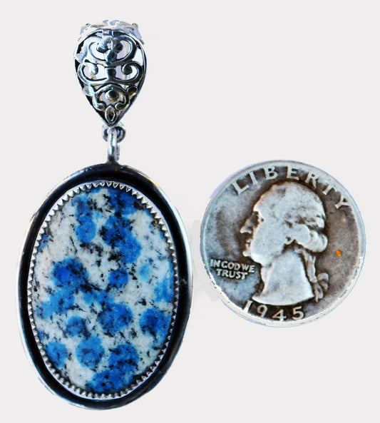 Sterling Silver and K2 stone pendant, Handmade