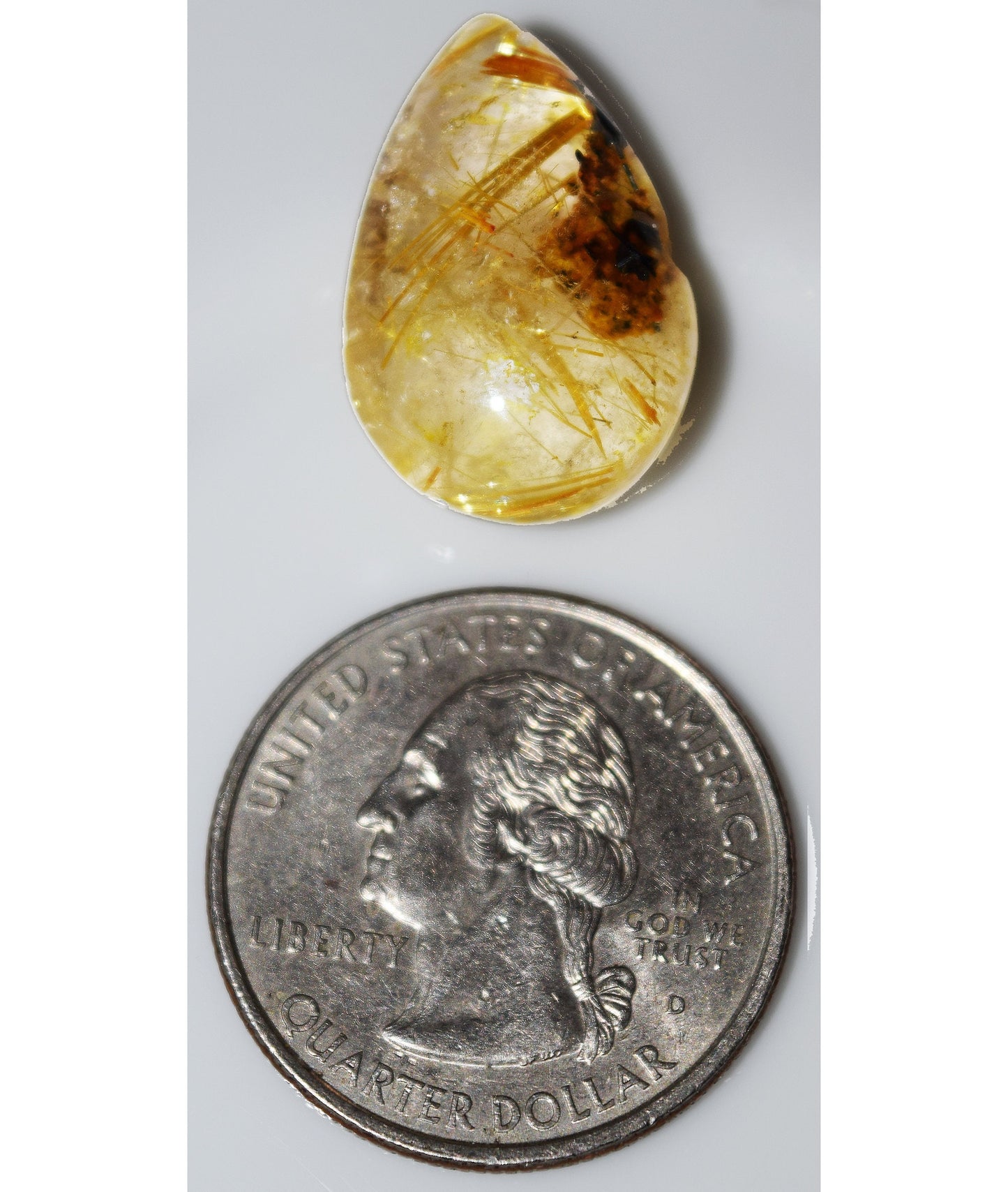 It's a whole world in there! Rutilated Quartz gem.