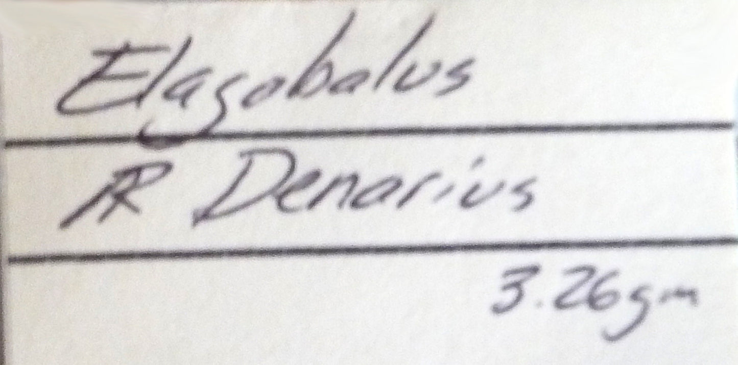 1800 year old Roman silver Denarius coin from the reign of Elagabalus
