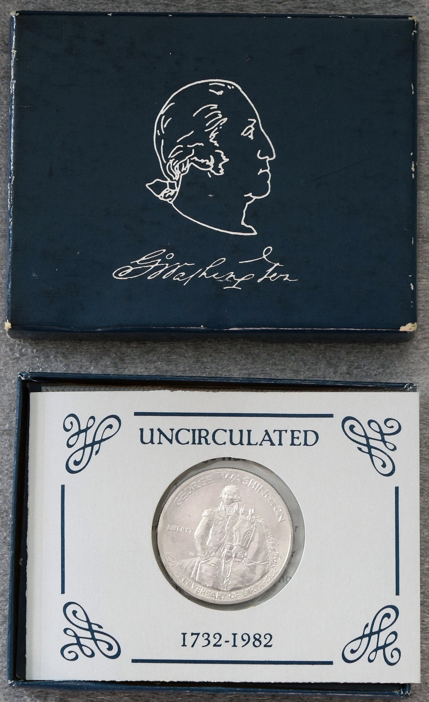 1982 Uncirculated Washington Half-Dollar, with original packaging and COA