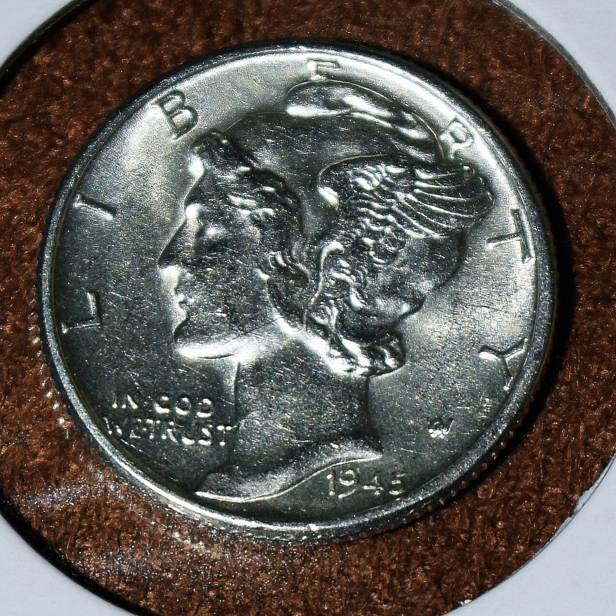Brilliant, uncirculated 1945-p Mercury dime!