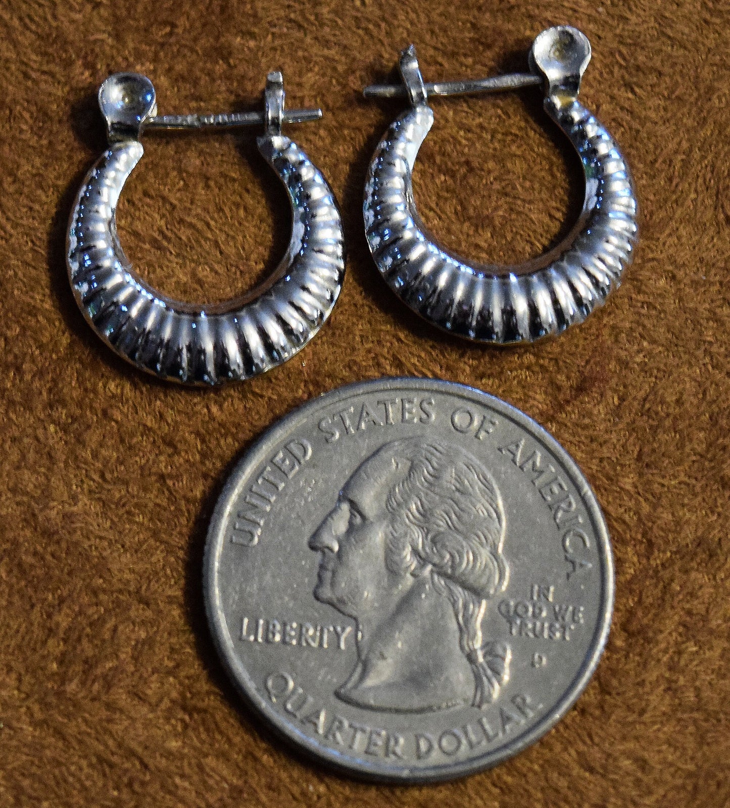 Delicate sterling Silver hoop earrings from the 70's