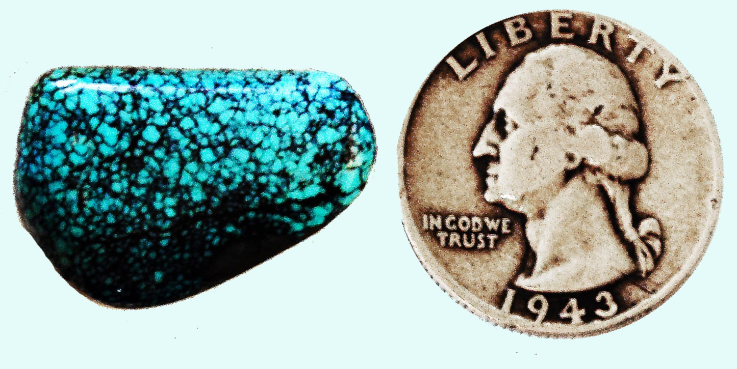 16.2 carat, 100% natural, untreated and unbacked, spiderweb turquoise GEM!