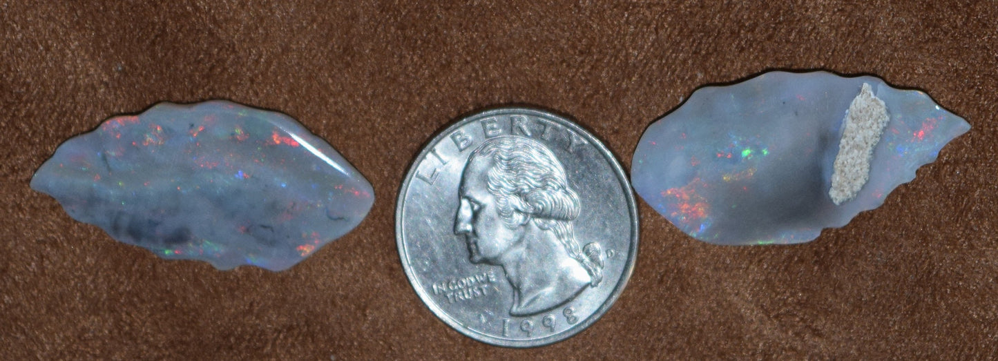 Black is BEAUTIFUL! Especially in Opals! 18.62 carats of Black Opal carved leaves from Mintabe, Australia!