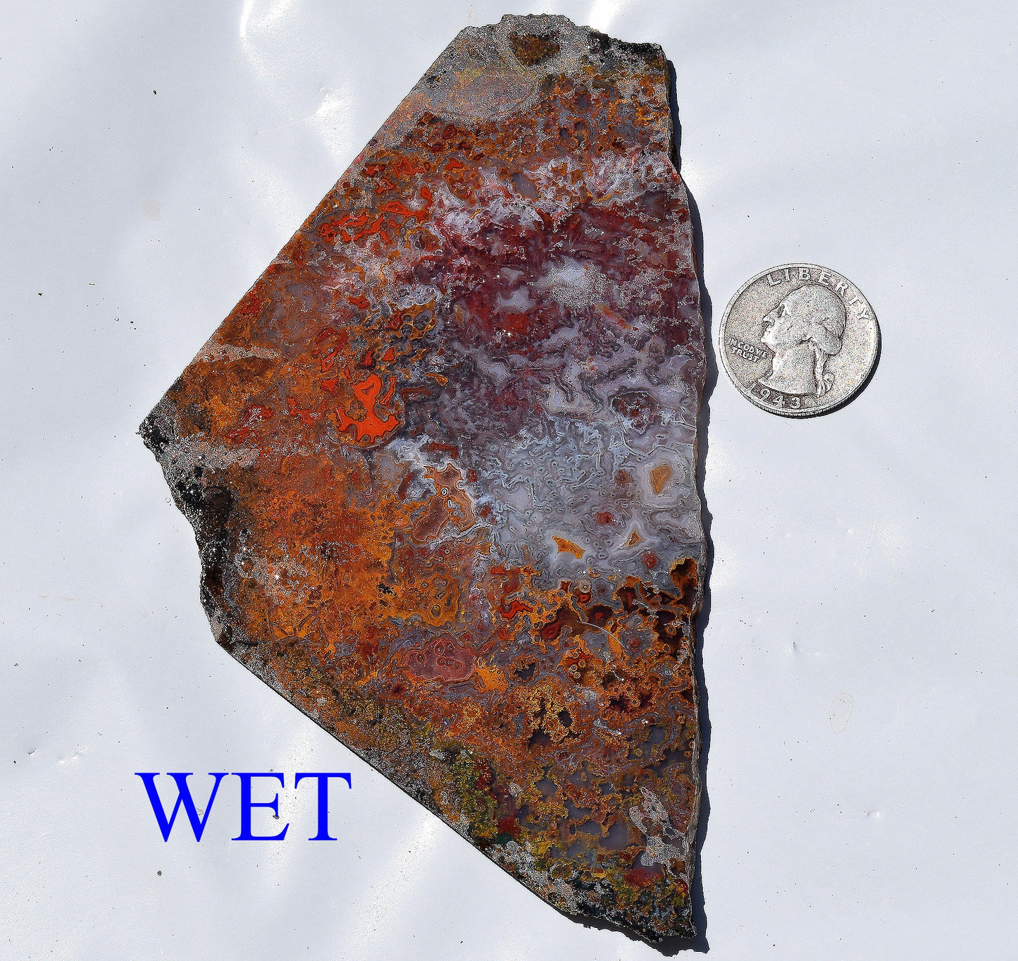 Rare, multi-colored moss agate from the Ahouli beds in Morocco. #4