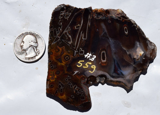 High-grade Turkish stick agate. Slab #3