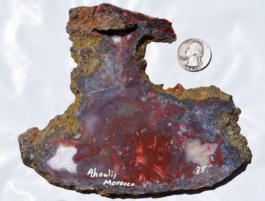 Rare, multi-colored moss agate from the Ahouli beds in Morocco. #6