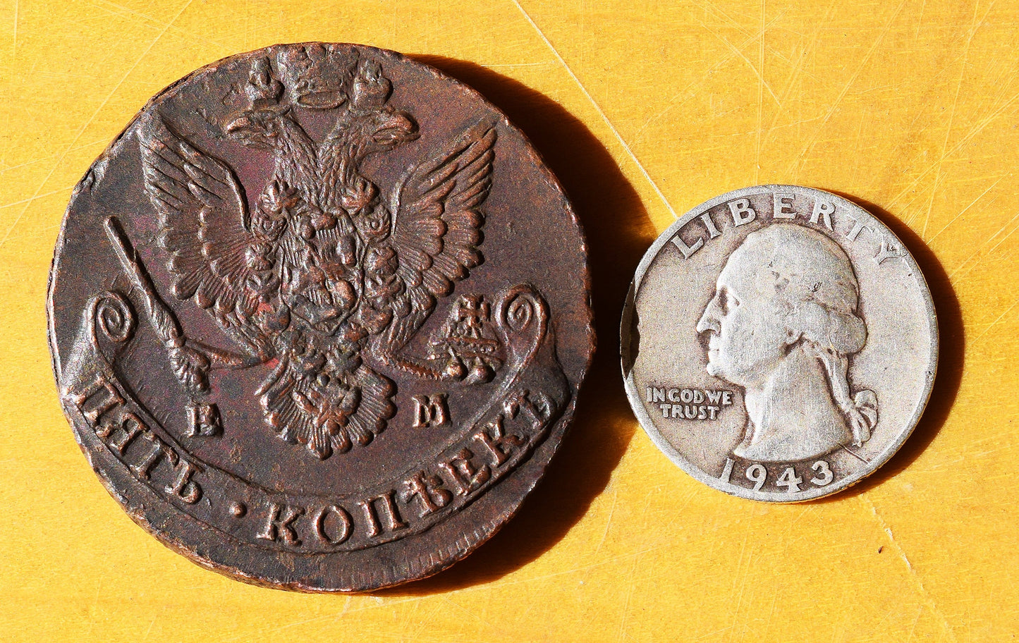 229 year old MONSTER Russian 5-Kopec coin - over 200 years old!