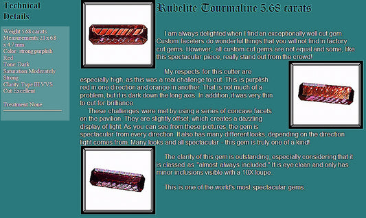 Rare red Tourmaline (Rubellite) from Nigeria. Concave cut masterpiece. 5.68 carats of heaven!