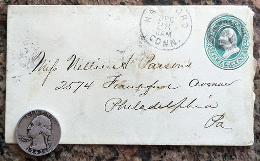 18 stamped envelopes from the 1880's with BEAUTIFUL handwriting!