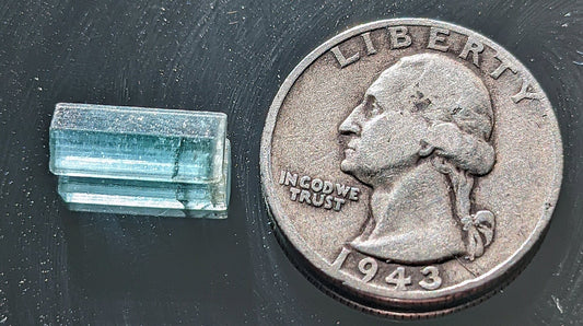 What a lovely light blue tourmaline crystal!  Old stock Indicolite from Africa.  4.5 carats.
