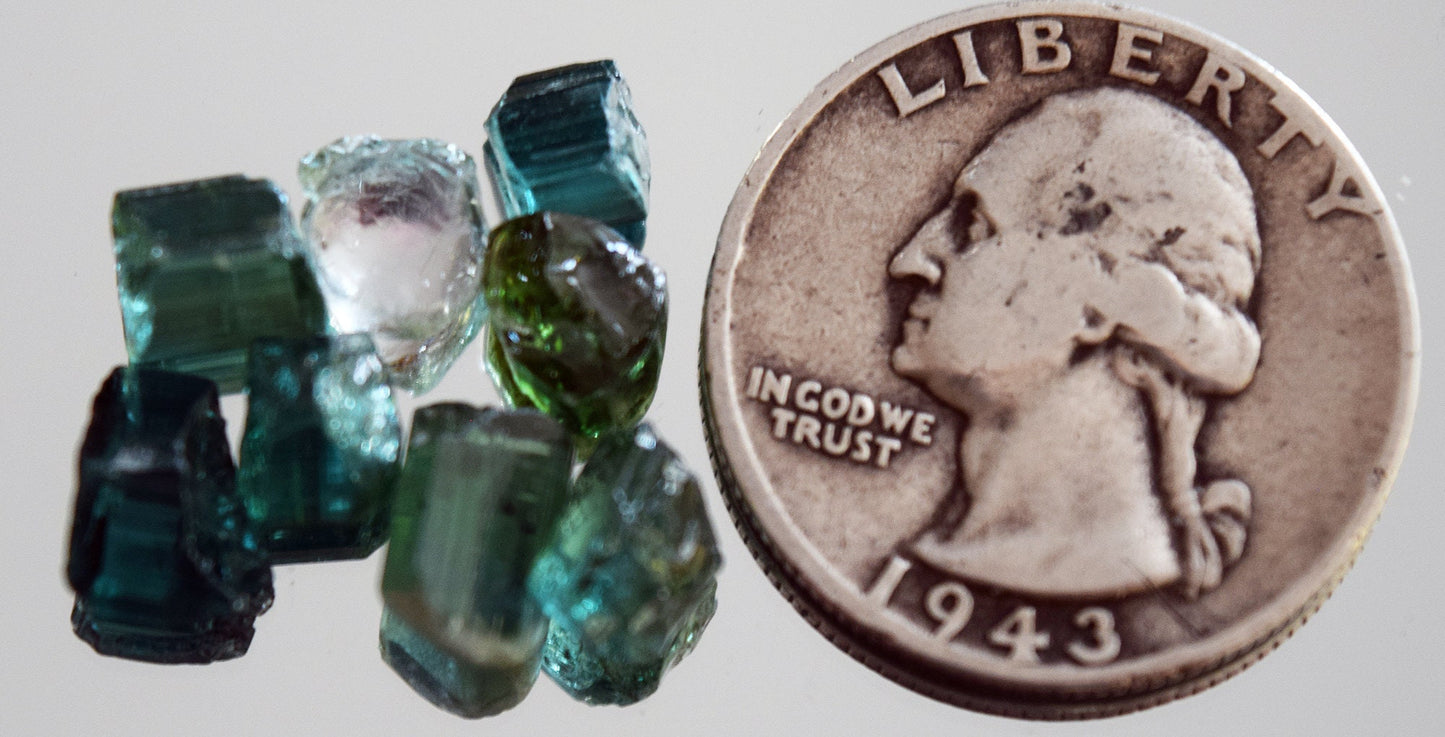 14 carats of African, old stock Tourmalines!
