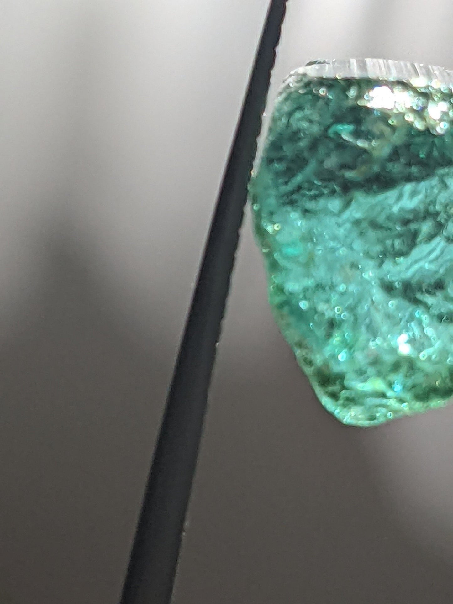 Beautiful, nearly 8 carat, dark teal African tourmaline rough.