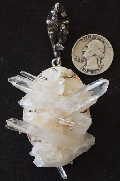 Ice-clear Quartz crystal pendant
