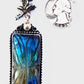 Bi-color Labradorite and sterling Silver handmade pendant.