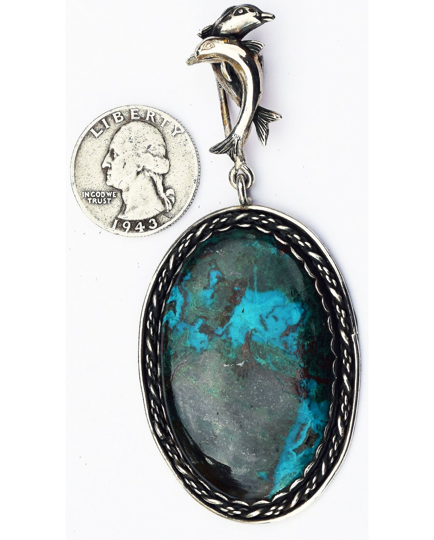 Handmade Sterling Silver and Chrysacolla pendant