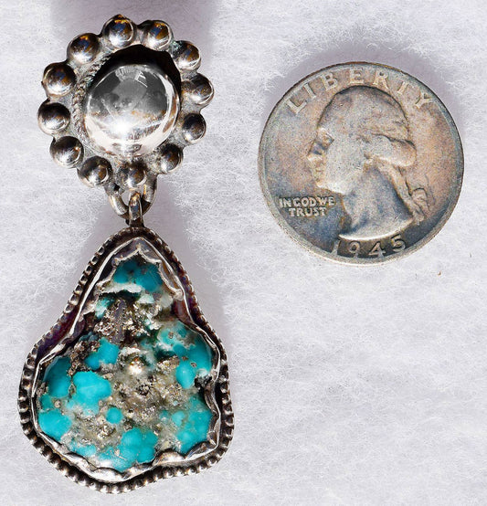 Beautiful Morenci 2 Turquoise in handmade sterling Silver pendant