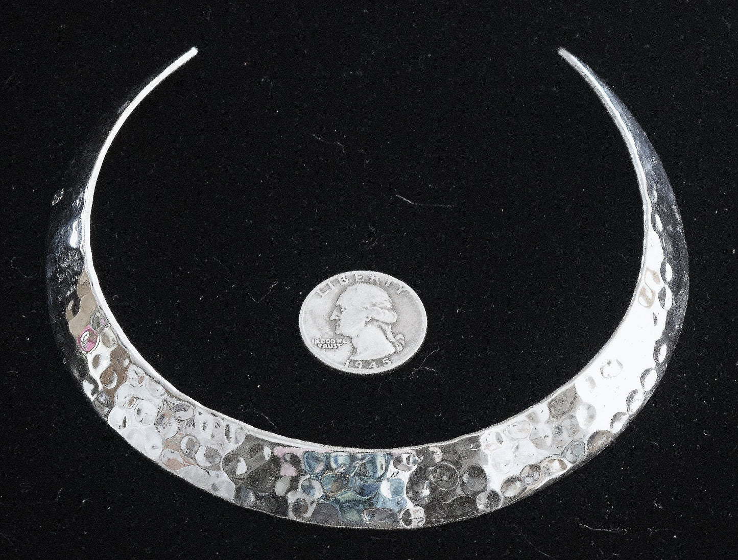 Heavy, Solid, sterling silver neck band for that very special person!