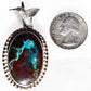 Chrysocolla lightning bolt through Tenorite base, hand set in sterling silver just for you!