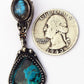 charming, dainty, handmade, sterling silver, filigree pendant with Chrysacolla and Labradorite