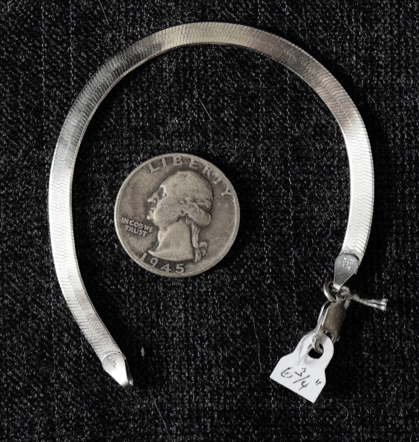6 3/4 inch, sterling silver. herringbone bracelet