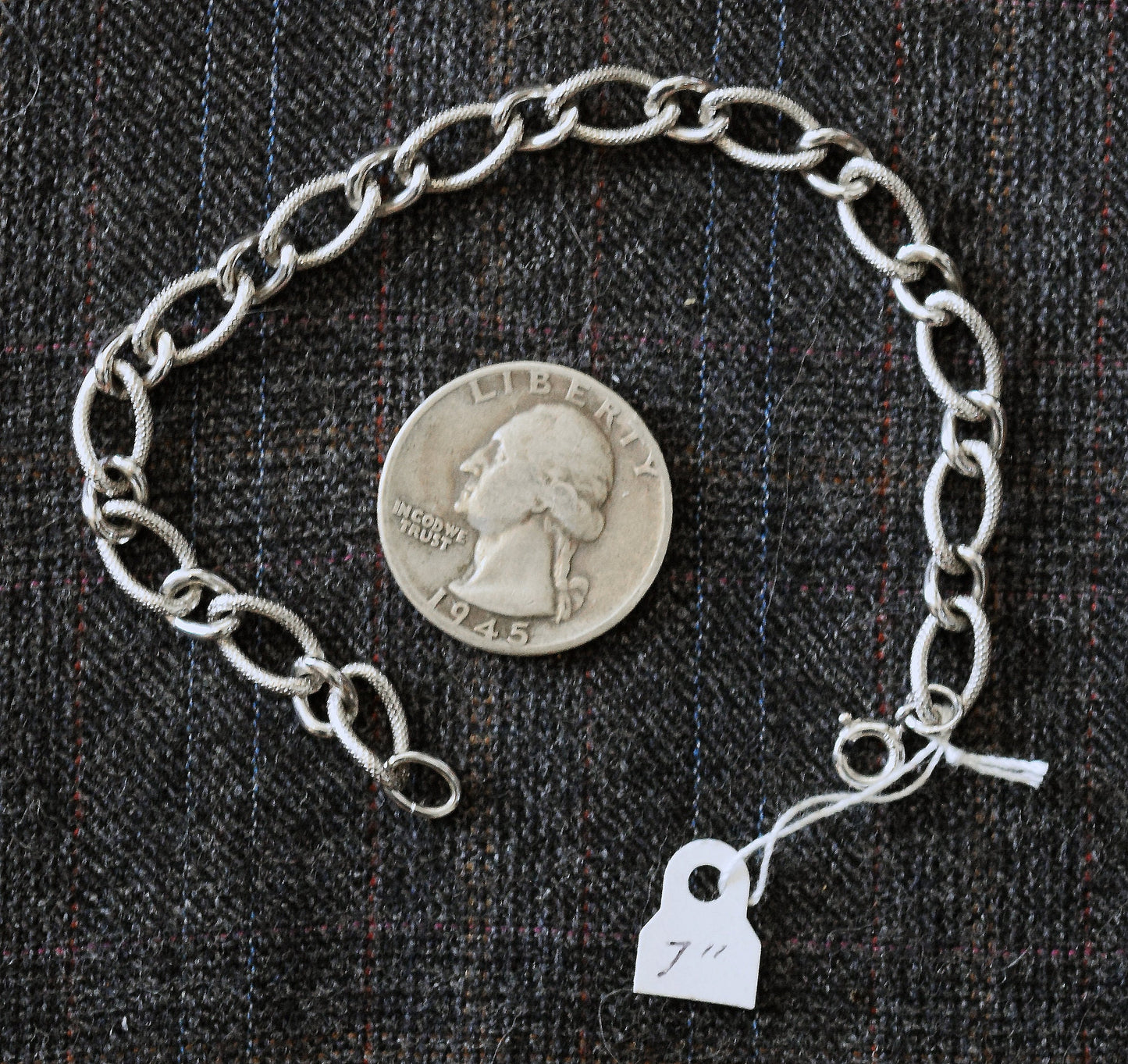 7 inch sterling silver open link bracelet - great for a charm bracelet!