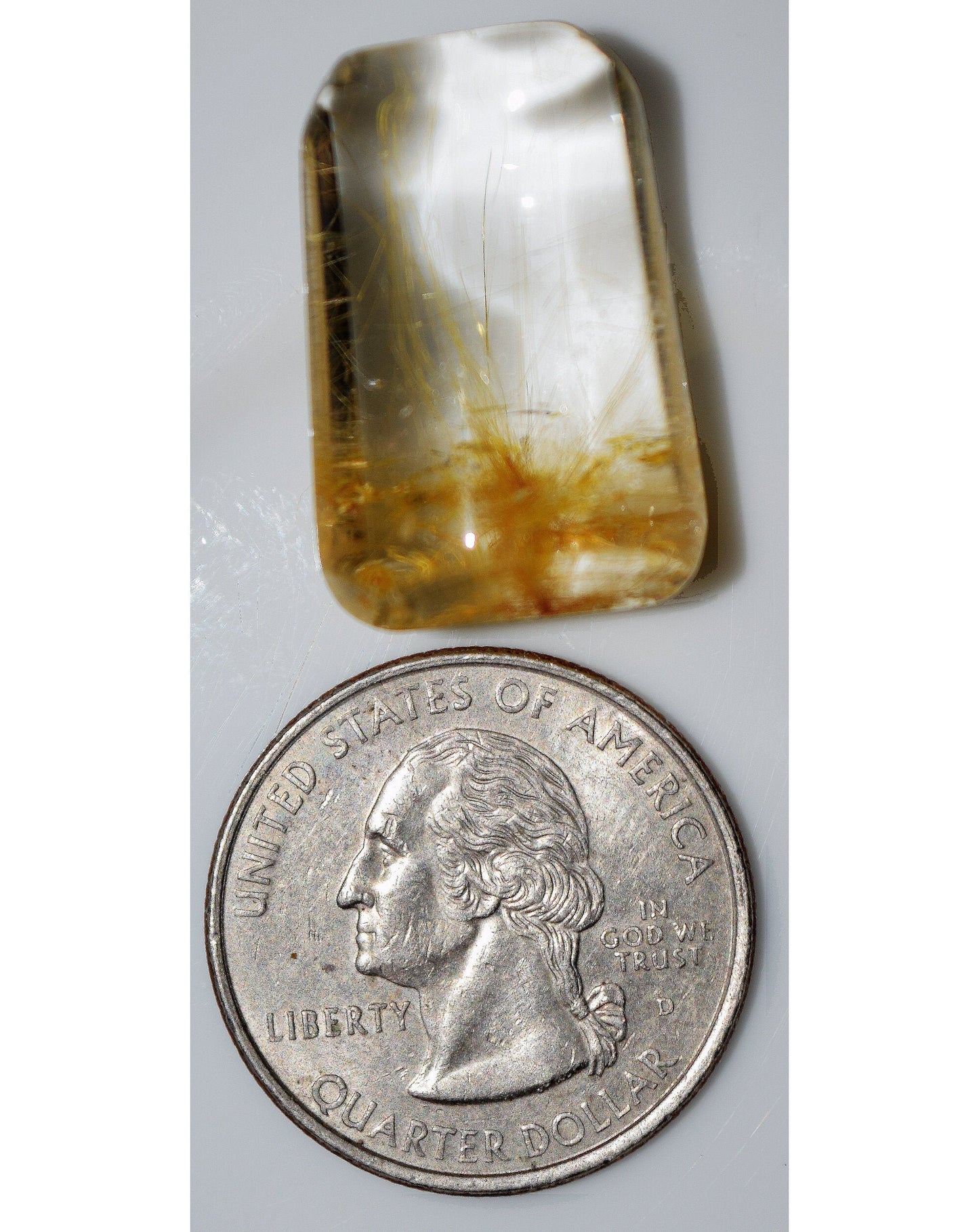 Angel hair rutile in glass-clear quartz! What a gem!
