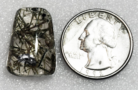 Dark lightning! Tourmalinated Quartz gem!