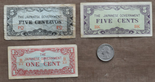 Japanese Invasion Money from WWII. Fractional currency