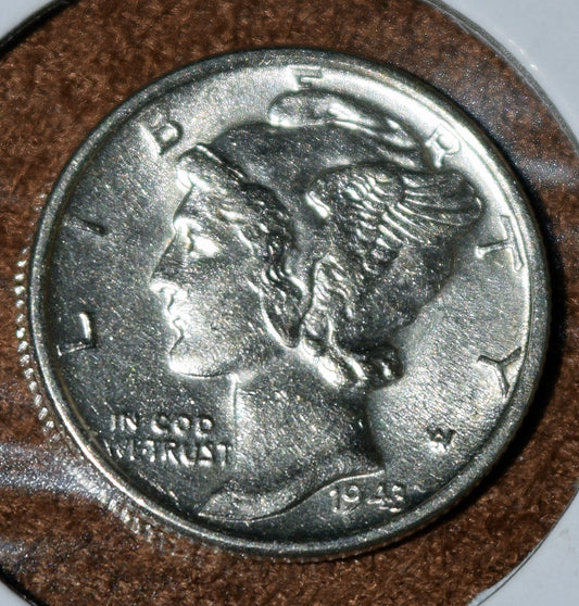 Brilliant, uncirculated 1943-s Mercury dime!