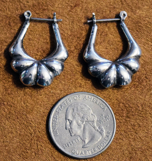 Vintage sterling silver fancy dangle earrings.