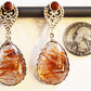 Beautiful, Matched Rutilated Quartz and Sacred Pipestone earrings with French Hook earwires.