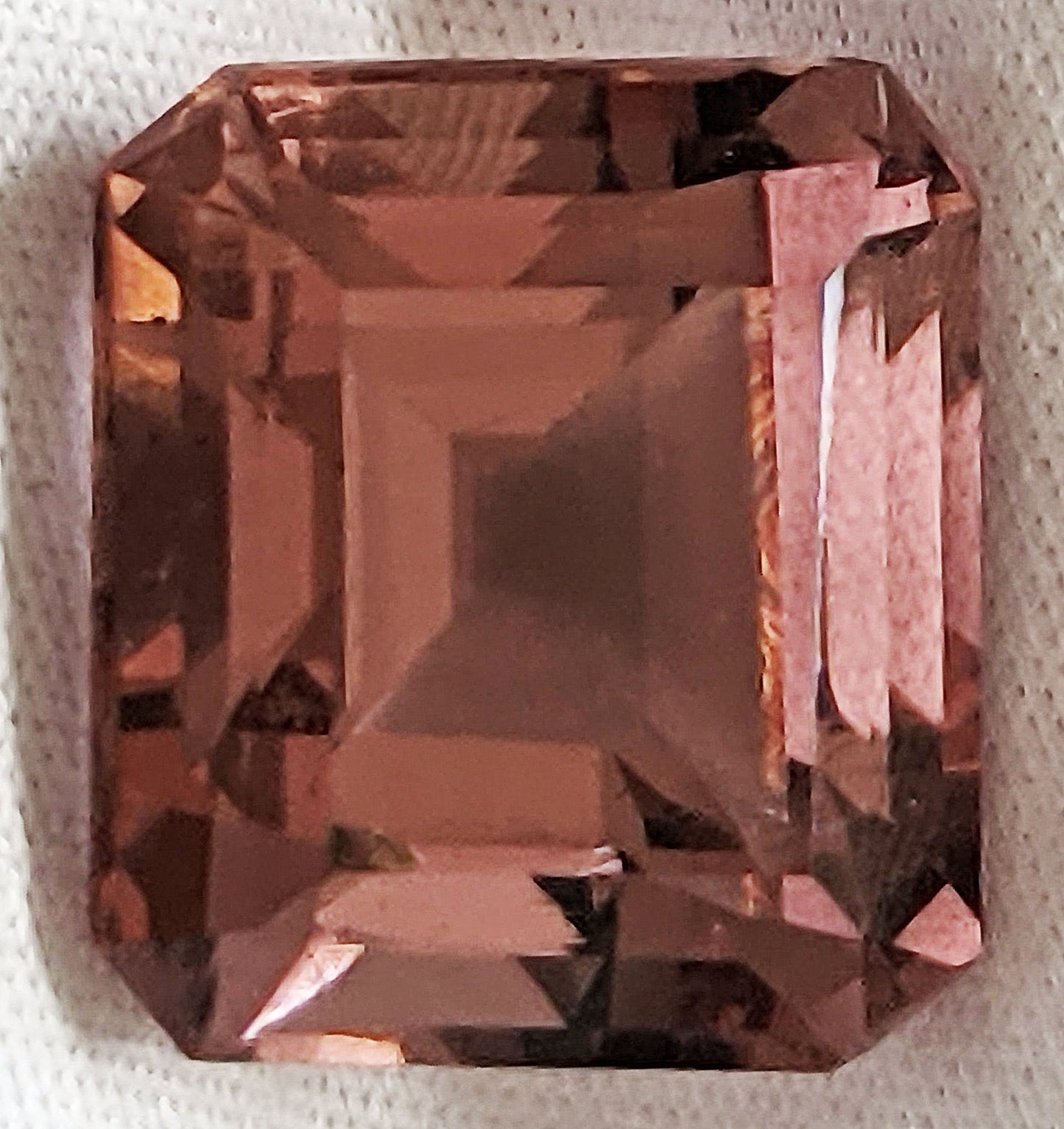 Deep peachy 9.9 carat Morganite gemstone from Brazil!