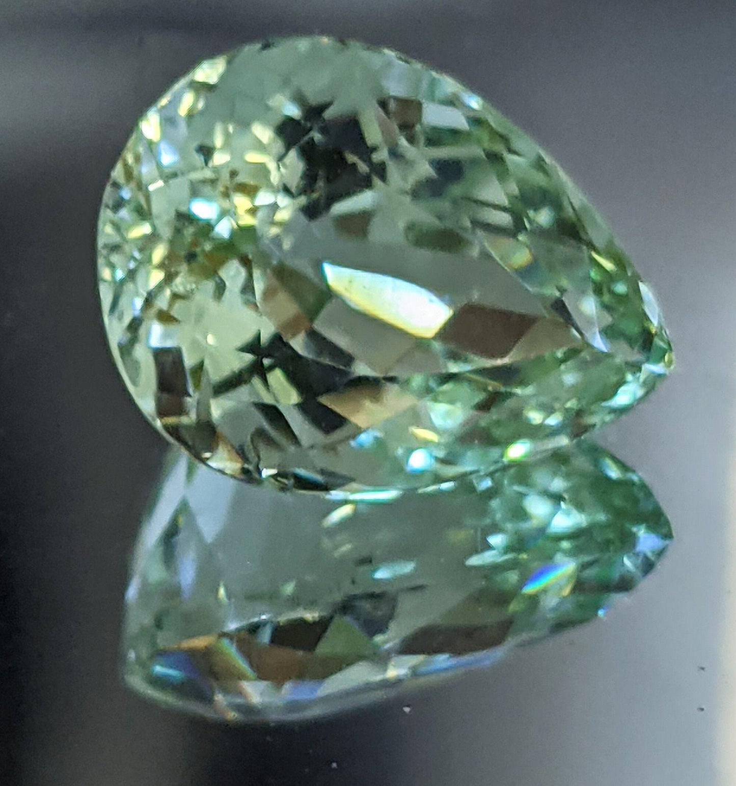 RARE and BEAUTIFUL exotic 19.07 carat mint-green Beryl gem from Brazil.