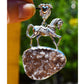 Horse-themed pendant featuring rare, champagne colored Drusy Quartz from Brazil!