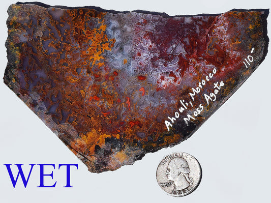 Rare, multi-colored moss agate from the Ahouli beds in Morocco. #1