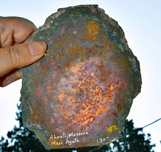 Rare, multi-colored moss agate from the Ahouli beds in Morocco. #2