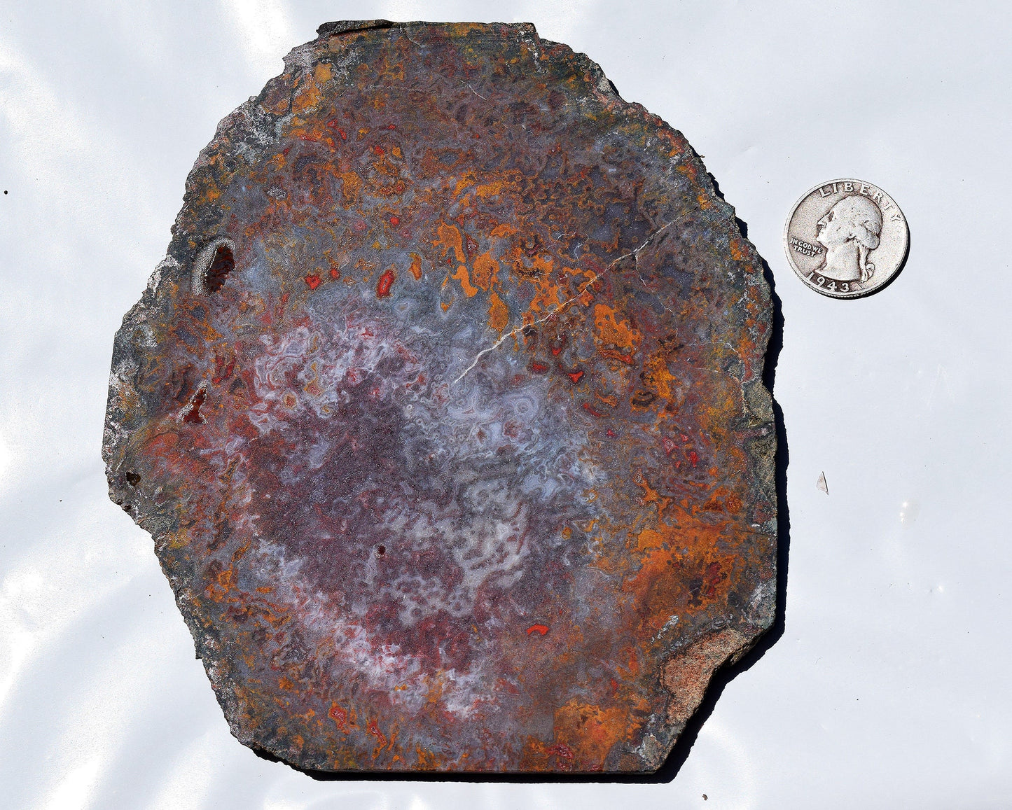 Rare, multi-colored moss agate from the Ahouli beds in Morocco. #2