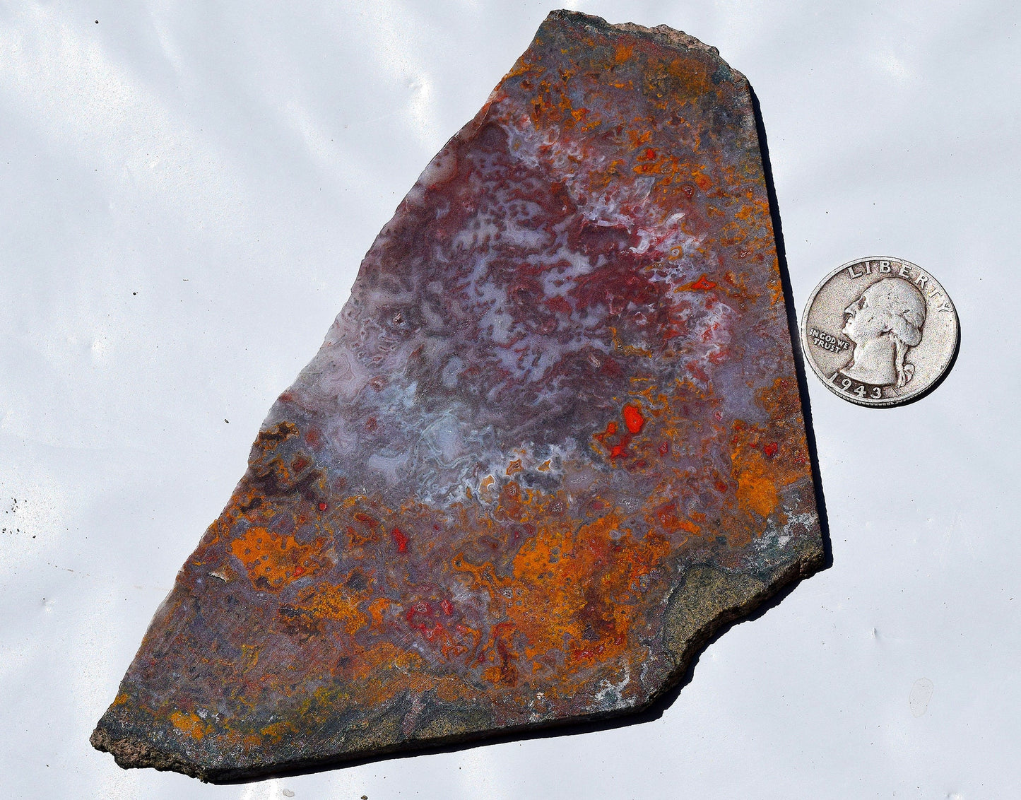 Rare, multi-colored moss agate from the Ahouli beds in Morocco. #4