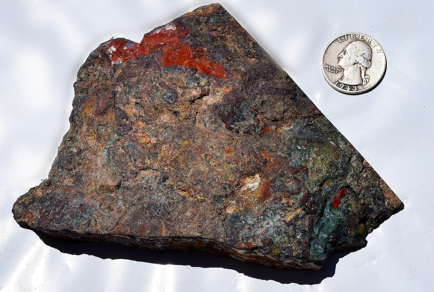 Rare, multi-colored moss agate from the Ahouli beds in Morocco. #7
