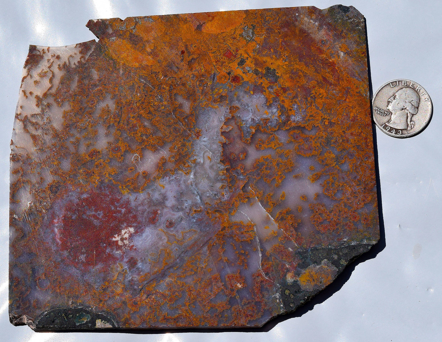 Rare, multi-colored moss agate from the Ahouli beds in Morocco. #3