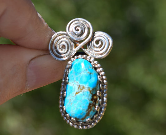 RARE, 100% natural Blue Moon Turquoise pendant